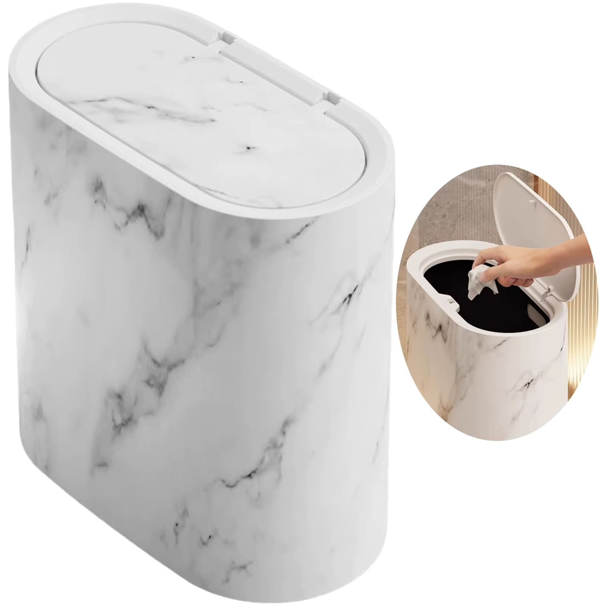 lixeiras-automaticas-luxo-banheiro-design-premium-marble-branco-preto-toque-sensor-sem-contato-decoracao-moderna-minimalista-habitattio-interior-sofisticado-casa-inteligente-bathroom-luxury-trash-bin-marble-design
